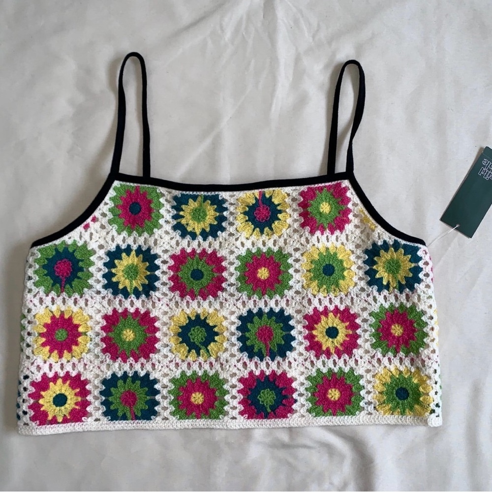 Colorful Crochet Cropped Tank